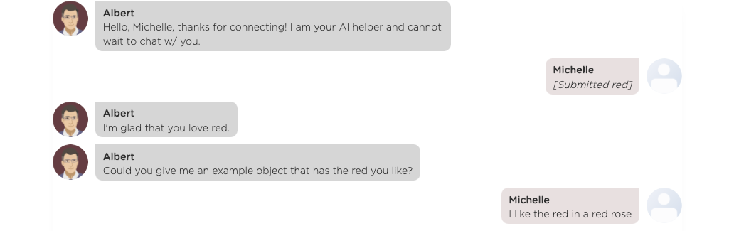 a follow-up question is asked and a user response is given